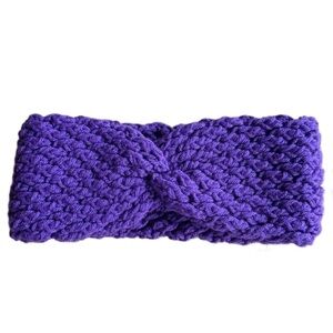 Handmade purple twist knot headband crochet acrylic